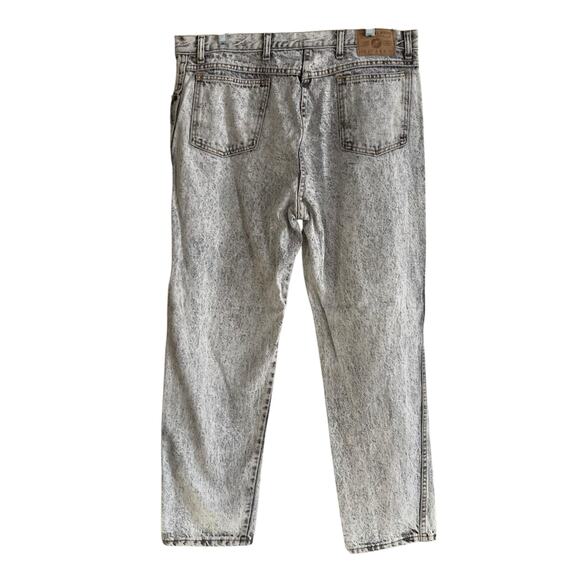 Vintage 80s Gitano Black Acid Washed Straight Leg Grunger Denim Jeans Size 38x30 - Picture 2 of 16